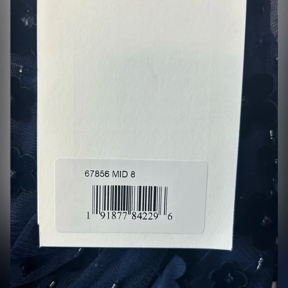 MAC DUGGAL 67856 NWT Embellished V Neck Illusion Long Sleeve Column Midi